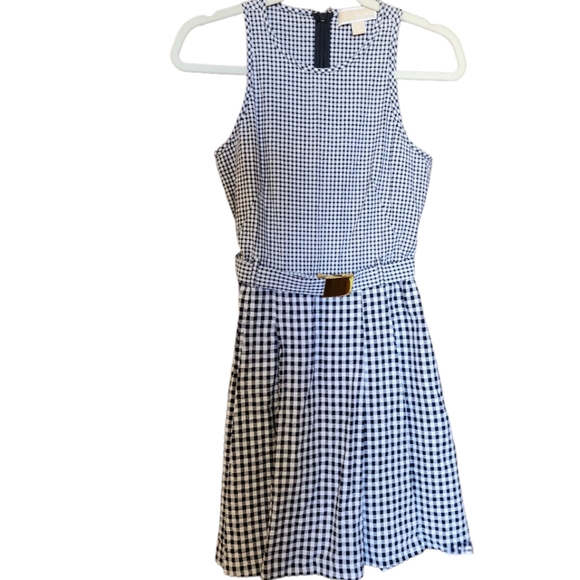 MICHAEL Michael Kors Black & White Seersucker Mixed Gingham Dress Size 2 - Picture 7 of 15